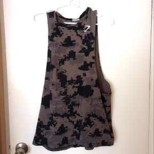 Gymshark Sleeveless Gray Digital Camo Shirt Size Large